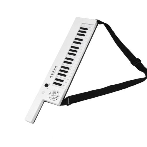 Professional 37-Key Electronic Keyboard Piano with Guitar-Style Shoulder Strap, Mini Microphone, and Audio Headphones