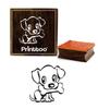 Printtoo Square Dog Pattern Коричневый деревянный резиновый штамп Изготовление карточек Ремесленные штампы-2 x 2