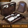 Mens Genuine Leather Clutch Bag Phone ID Cable Earphones Storage Stylish Crazy Horse
