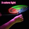 1pc Funny Spinning Flyer Luminous UFO Flying Saucer LED Light Handle Flash Parent-child Interactive Toys for Kids Outdoor Game