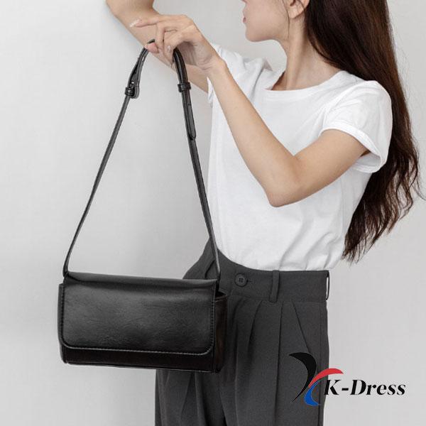 Leather Square Shoulder Bag (4 Colors)