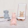 Износостойкий держатель для мобильного телефона для повседневного использования для рабочего стола Гладкий нежный однотонный размещение Милое милое животное Ручная роспись
