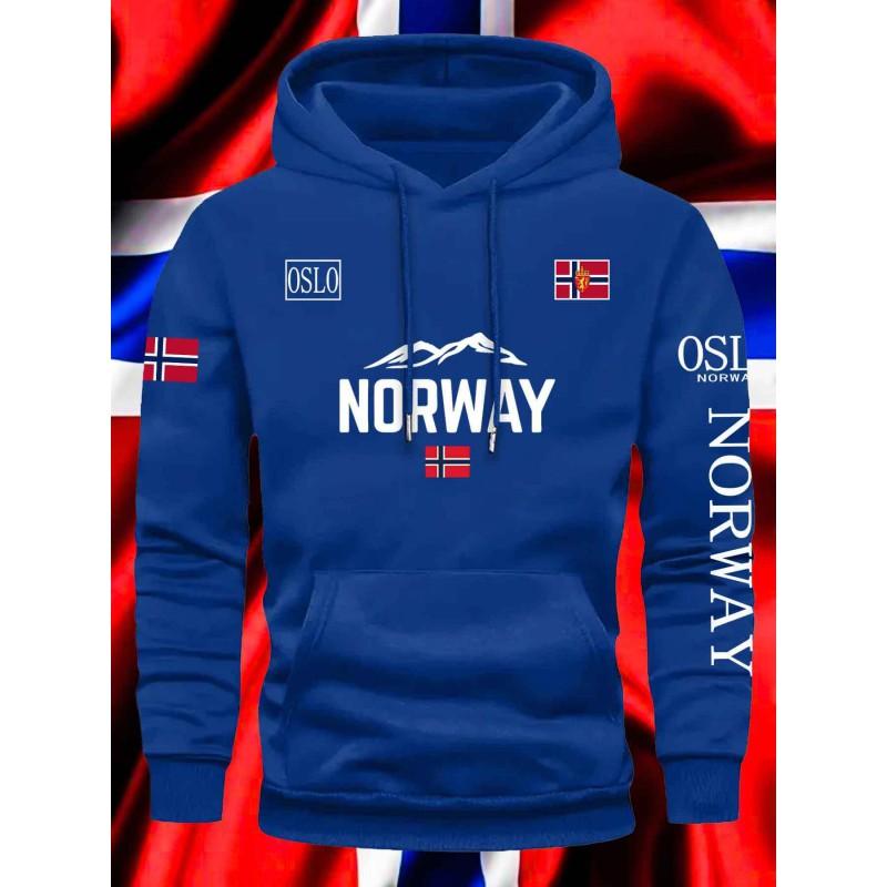 Printed Hooded Sweatshirt Loose Fit Casual Pullover Teens Daily Wear