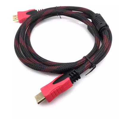 Высокоскоростной кабель HDMI HDTV черный и красный плетеный совместимый кабель HDMI 1,4 В Высокоскоростной ТВ-данный компьютерный монитор Поддержка 3D 1080P
