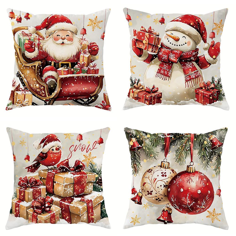 Рождественское украшение наволочка новогодний подарок Санта Клаус Снеговик Птица наволочка диванная подушка наволочка украшение для комнаты дома