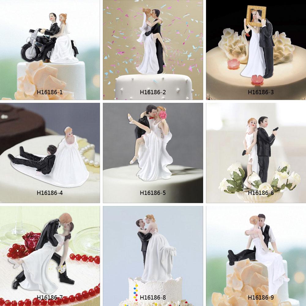 Reusable Romantic Groom Bride Marry Resin Figurine Wedding Cake Topper Wedding Decoration High Quality