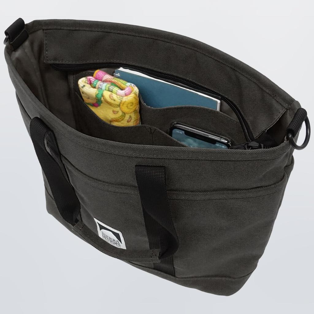 Сумка через плечо Mini Tote Cordura 2WAY с несколькими карманами для хранения бутылок Crossbody Hanging Handbag черного цвета [Sierra Designs]