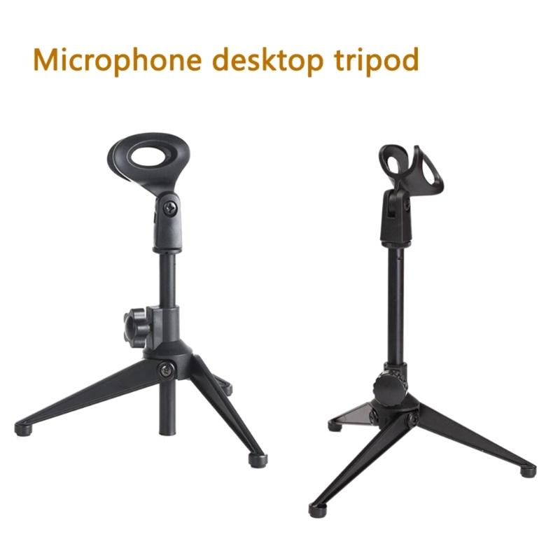 Portable Mic Tripod Stand For Studio Broadcasting Online Meetings Stable Plastic Metal Base HandsFree Mounting System