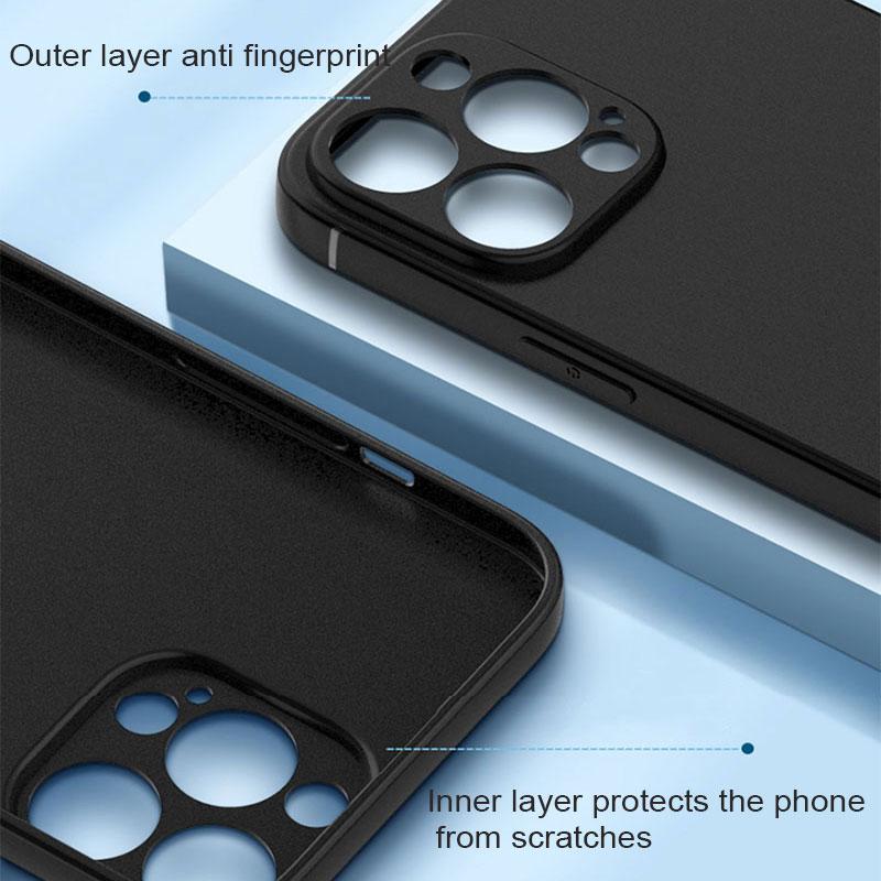 Роскошный черный матовый чехол для телефона для iPhone 11 14 15 16 17 Pro Max 17 Air 15 Plus Mini 16E Силиконовый мягкий задний чехол
