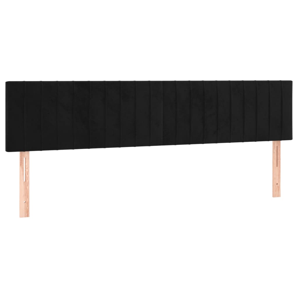 Vidaxl Łóżko Kontynentalne Z Materacem, Czarne, 160X200 Cm, Aksamit