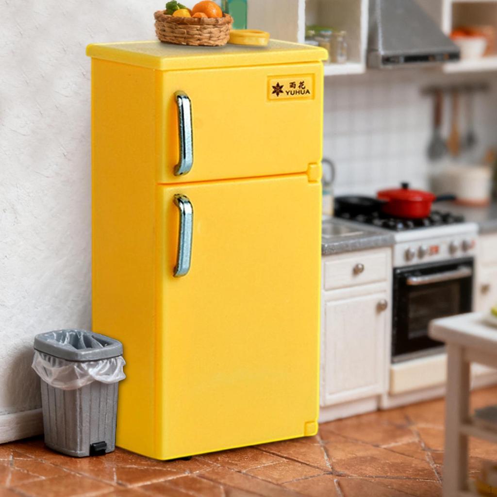 1:12 Мебель для кукольного домика Холодильник Аксессуары для кукольного домика Сцена из жизни Сделай сам Игрушка для ролевых игр для детей 3+