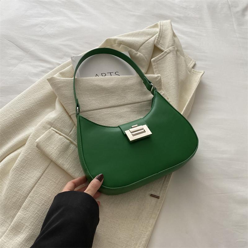 Шикарная винтажная весенняя женская сумка из искусственной кожи под мышкой в черном, белом, розовом и коричневом цветах