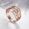 Simple And Elegant Titanium Steel Hollow Flower Ring For Women Fade Resistant Design