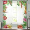 Tropical Plants Sheer Window Curtains for Living Room Girl Bedroom Tulle Curtains Kitchen Veil Chiffon Drapes