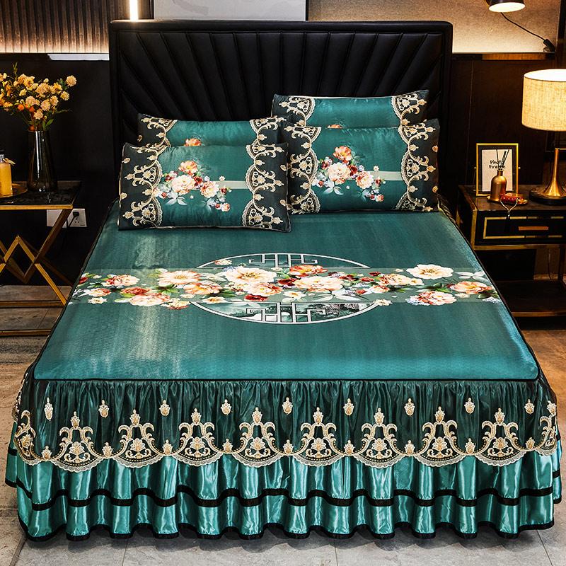 Роскошное кружевное гладкое прохладное летнее покрывало Толстая домашняя юбка-кровать + наволочка Простыни с вышивкой Покрывала в европейском стиле