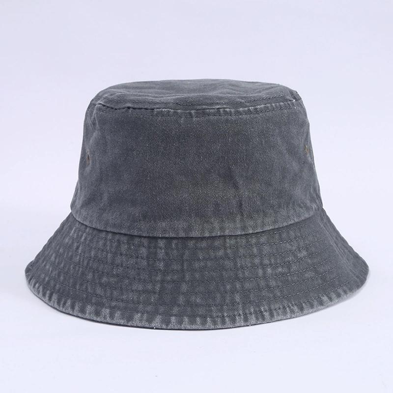 Stonewashed Cotton Bucket Hat UV Sun Protection Breathable Beach Holiday Travel
