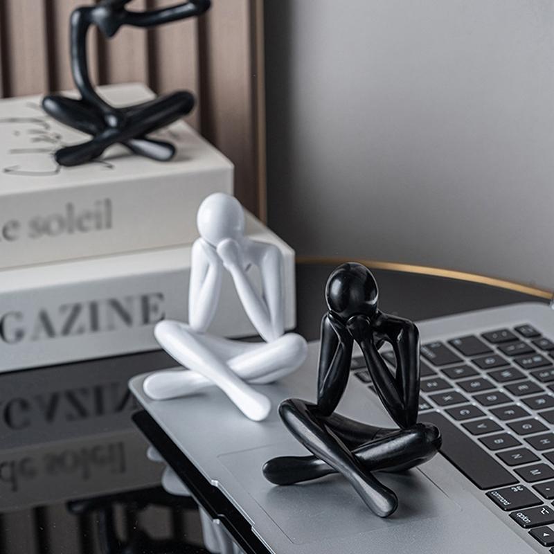 Статуэтка мыслителя, абстрактная статуэтка йоги, пластиковая ручная работа, скульптура, домашний декор, украшения для офиса и рабочего стола