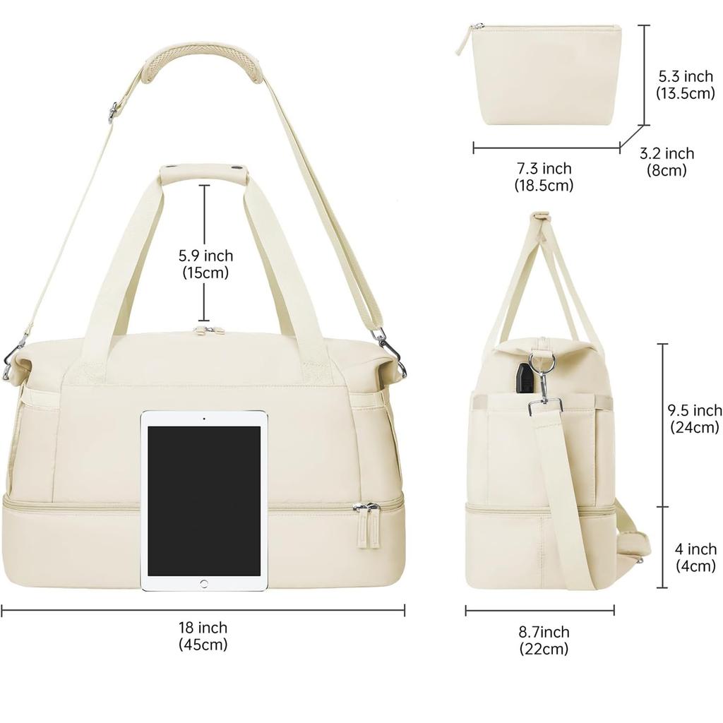 Женская спортивная сумка, дорожная сумка Weekender с отделением для обуви, карманом для мокрых вещей и USB-портом для зарядки, сумка для переноски на ночь для тренировок и путешествий