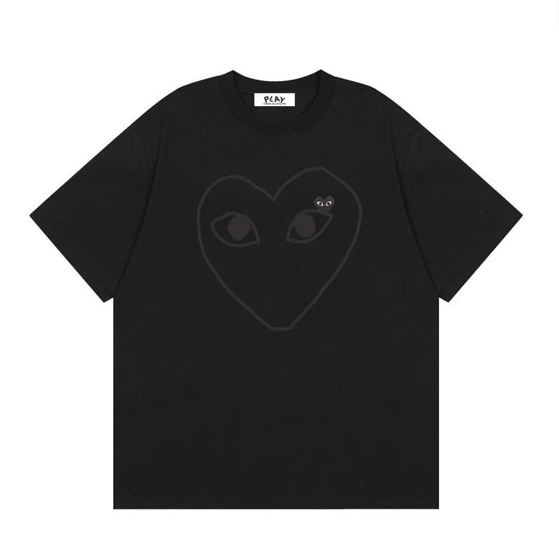 Unisex Casual Loose Fit Cotton T-Shirt With Heart Print Short Sleeve Tee Youth