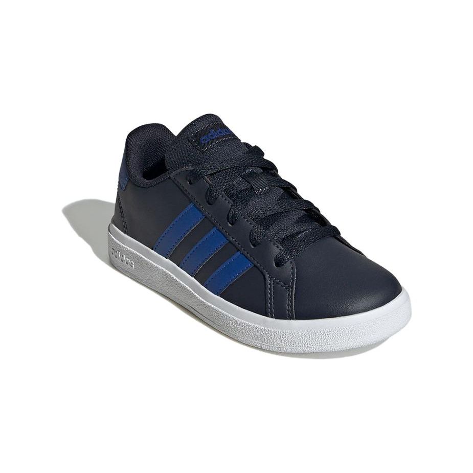 adidas Детские кроссовки Grand Court на шнуровке J Legend Ink Royal Blue Cloud-White IG4827