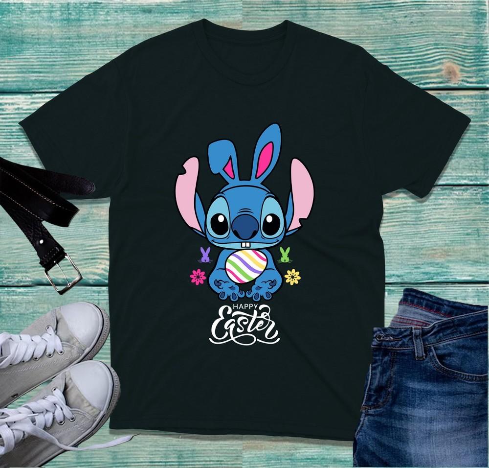 Happy Easter TShirt Easter Bunny Lilo Stitch Eggs Hunting Unisex Top