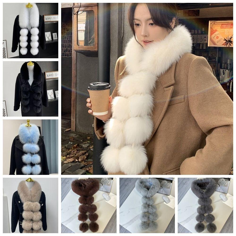 Faux Rabbit Fur Plush Scarf Thicken Imitation Mink Fur Scarf Autumn Winter