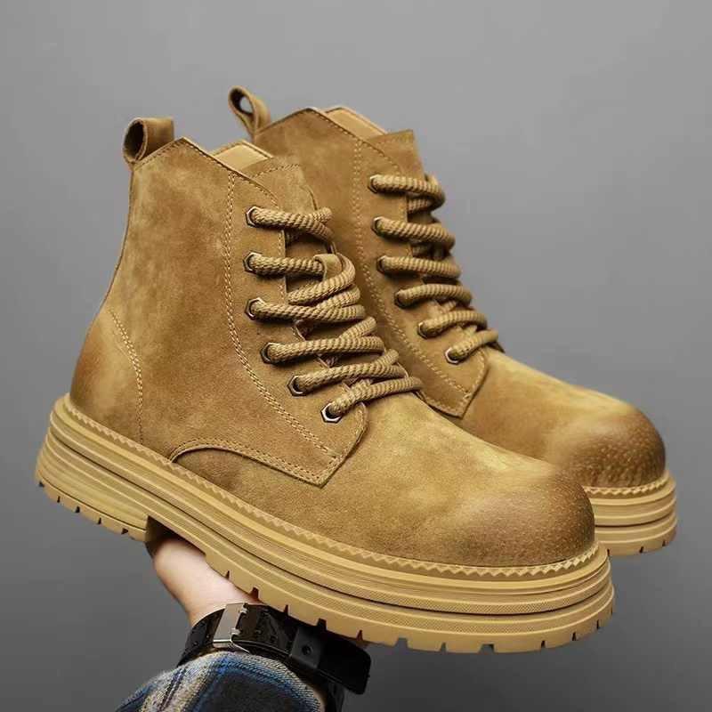 Men Women Martin Boots Autumn Winter Casual Ankle Boots Non‑Slip Wear‑Resistant Lace‑Up Shoes Outdoor Daily Footwear