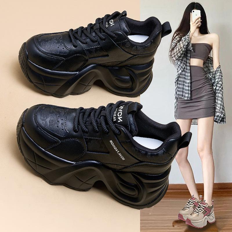 Женские кроссовки dad shoes с внутренней танкеткой для улицы, весенние новые детские дышащие спортивные повседневные кроссовки на толстой подошве