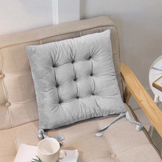 Подушка на сиденье Кристальный бархат Ткань Утолщенная Высокоэластичная Губка Подушка для комфорта при длительном сидении Противоскользящий дизайн Однотонная Подушка для стула