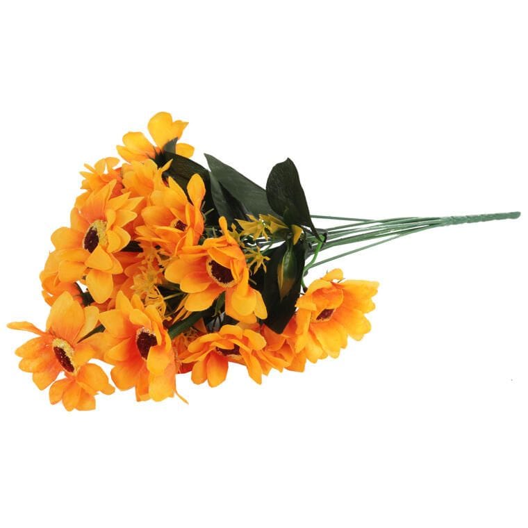 Bouquet of 18 sunflowers with accessories 42 CM yellow