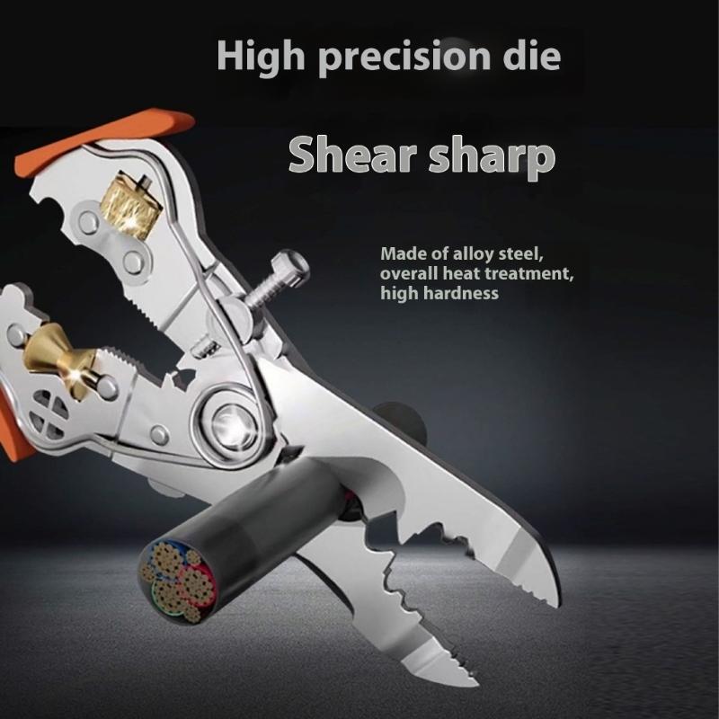 10 In 1 Heavy Duty Wire Stripper Multifunction Tool For Cable Cutting Crimping Insulation Stripping With Ergonomic Grip