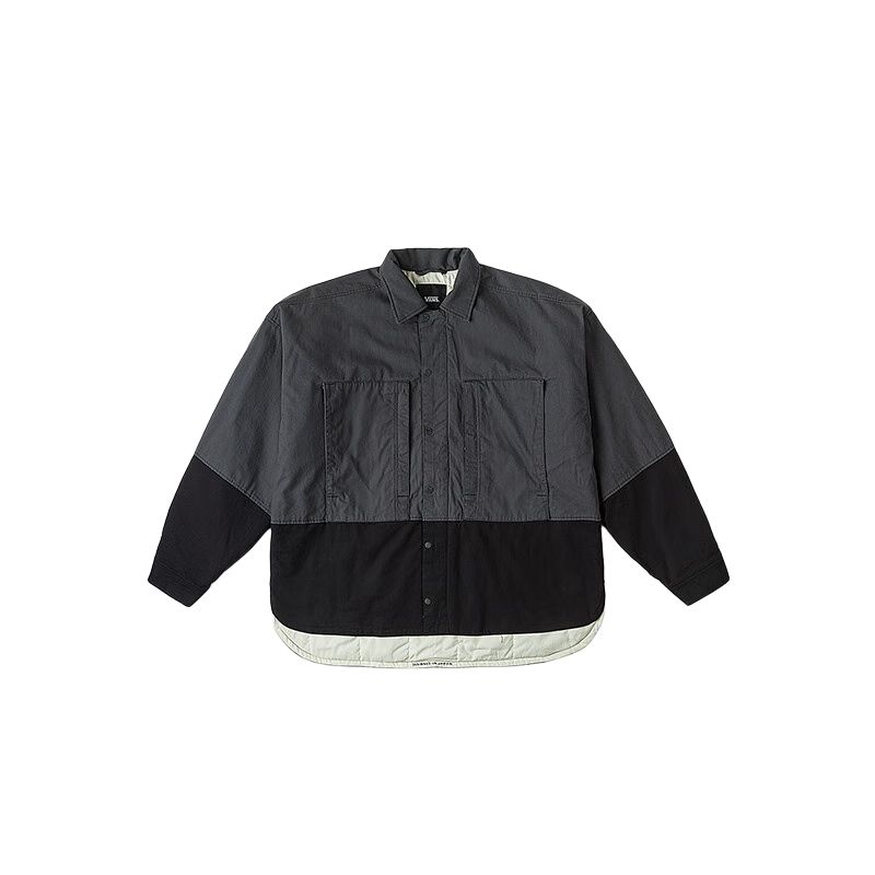 Vans Tdc Tokyo Design Collective Color Block Design Свободная модная куртка с длинным рукавом Куртка унисекс Серый Черный VN000H2J1O7