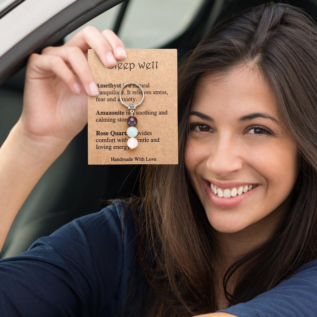 Популярный брелок с каменными бусинами, сувенирный подарочный брелок