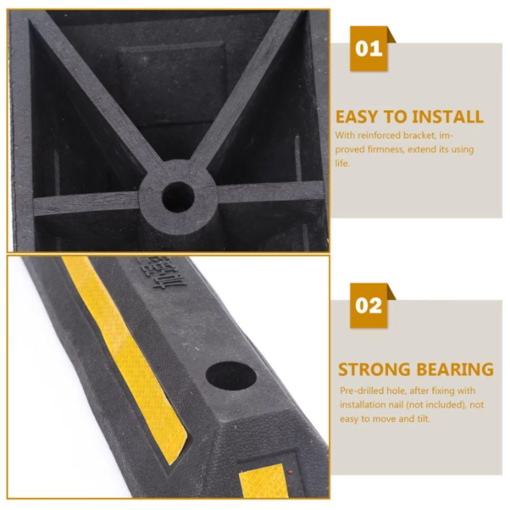 Rubber Parking Stopper Heavy Duty Auto Wheel Guide Block Aid Vehicle Floor Stopper  Driveway