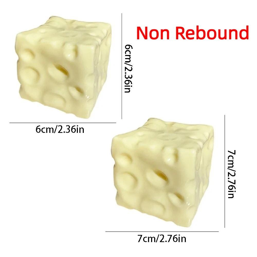 Realistic Cheese Pinch Super Soft Cheese Stress Ball Cheese Squeezed Cube Stress Relief
