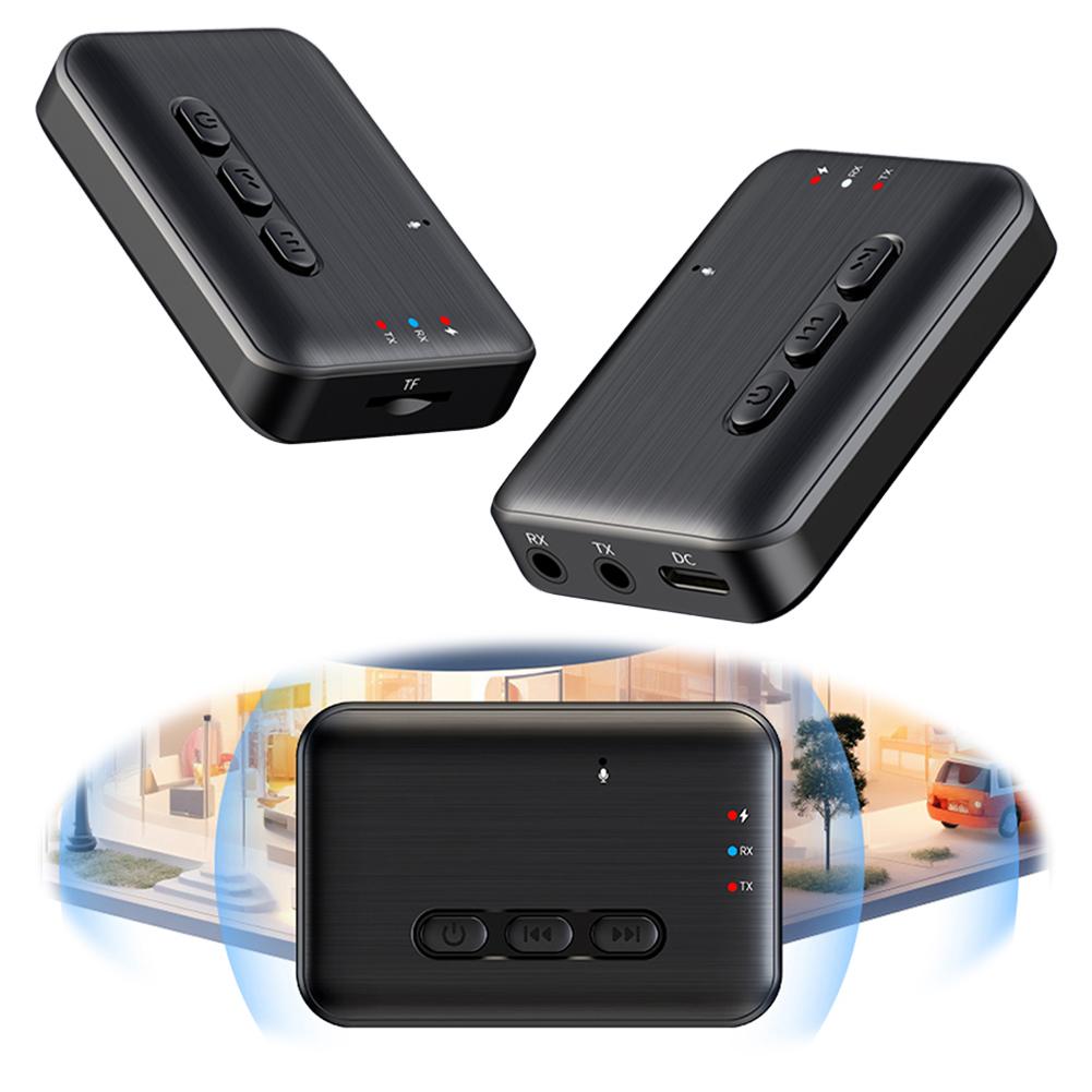 BT 5.3 Adapter Music Receiver 3.5mm AUX Audio Receiver Support TF Card Wireless Adapter for Home Speakers Wired Headphones