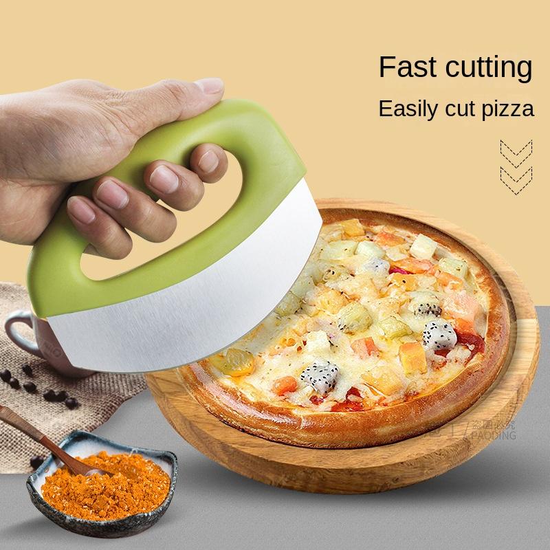 Stainless steel pizza cutter with protective cover pizza knife rocking knife pizza knife multi-purpose cutting 1