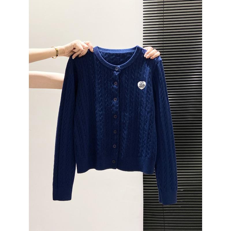 Дофаминовая вязаная куртка женская весна и осень любовь твист вышитый топ однобортный мягкий восковой свитер кардиган