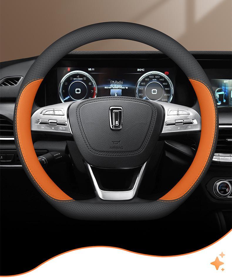 Ultra-Thin Genuine Leather Steering Wheel Cover for Besturn NAT B70, T77, T90, T50, Yueyi