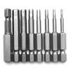 8pcs 50mm H1.5-H8 1/4'' Hex Shank Magnetic Head Screwdriver Bits Screw Drivers