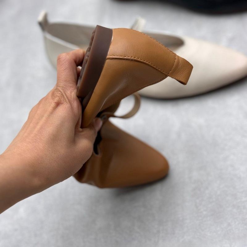 Johnature Женские туфли на плоской подошве из натуральной кожи с острым носком, простые универсальные туфли с ремешком и пряжкой, на мягкой подошве