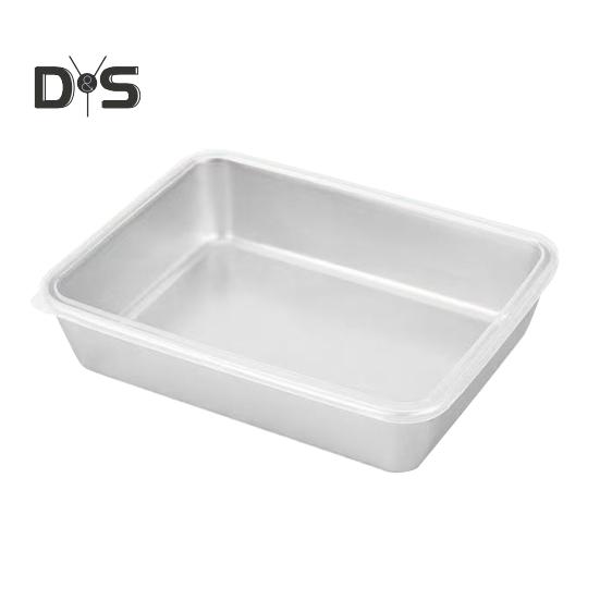 Ланч-бокс из нержавеющей стали с прозрачной крышкой, герметичный пищевой контейнер для сыра, мясных деликатесов, фруктов, духовки, выпечки, пикников, с рельефным дном, с узорами для еды