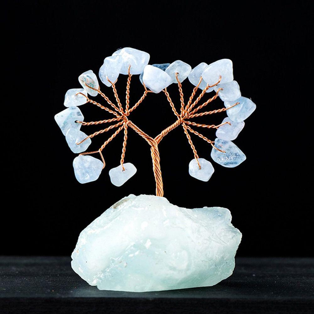 Хрустальная каменная основа Кристальное денежное дерево Рейки Чакра Энергия Фен-шуй Деревья Подарок Счастливое хрустальное дерево
