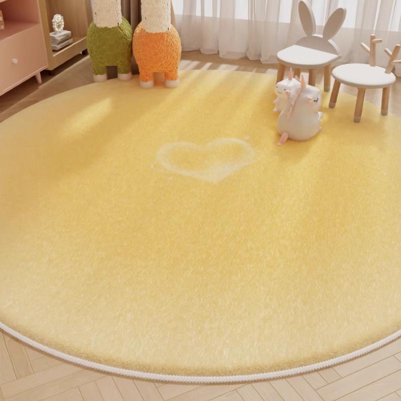 Gradient Color Bedroom Decor Round Carpet Thick Plush Carpets for Living Room Fluffy Soft Lounge Floor Mat Pink Girl Bedside Rug