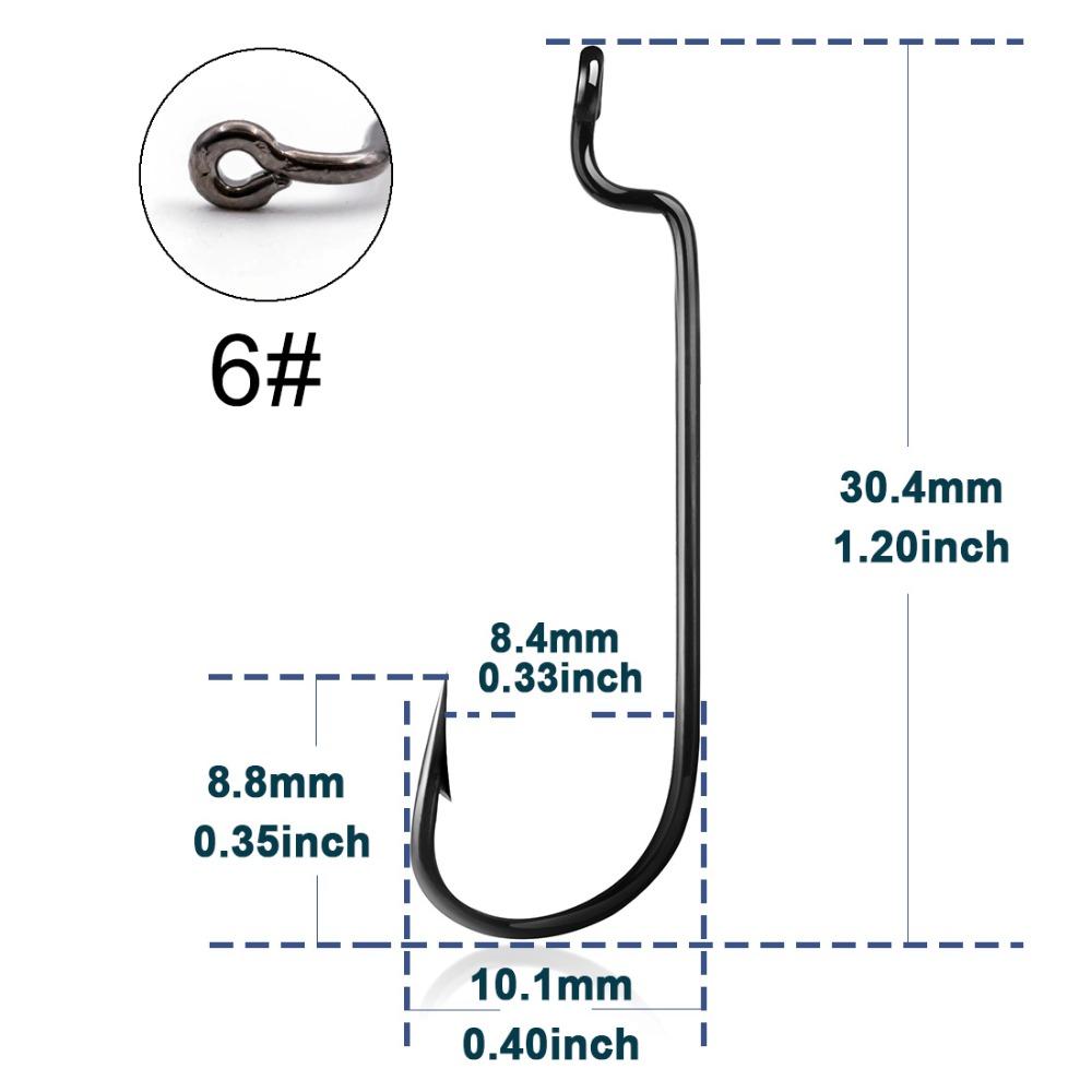 50Pcs Barbed Fishing Hook Hign Carbon Steel Worm Hook Creative Fishing Tackle Saltwater