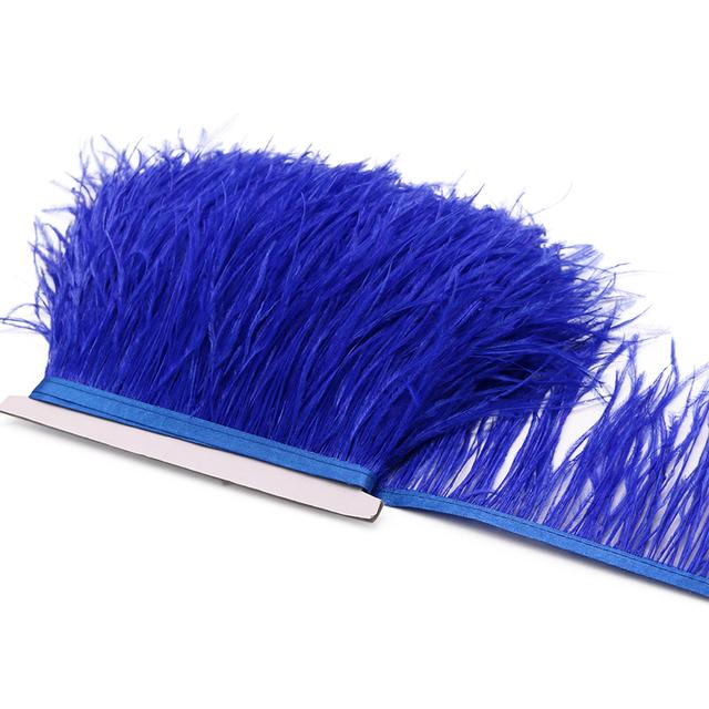 1 метр, бахрома из черных страусиных перьев для шитья, отделка из пушистых белых перьев, праздничная одежда, декор для платья, ткань с оперением