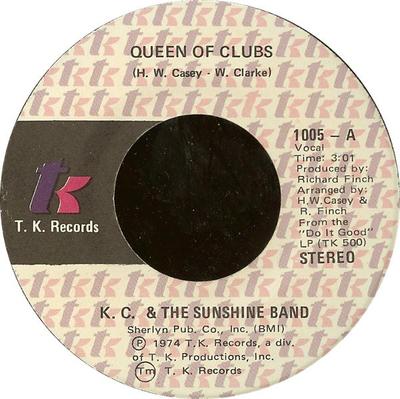 7-дюймовая пластинка K. С. & THE SUNSHINE BAND - Королева Треф 1005 Т.К. Пластинки 1974 США Соул/Фанк Б/У