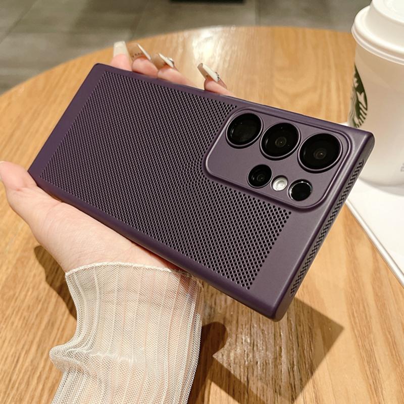 Сетчатый дышащий чехол для рассеивания тепла для Samsung Galaxy S23 S22 S21 Note 10 Plus 20 Ultra S20 FE A73 A53 A52 A54 Жесткий чехол для ПК