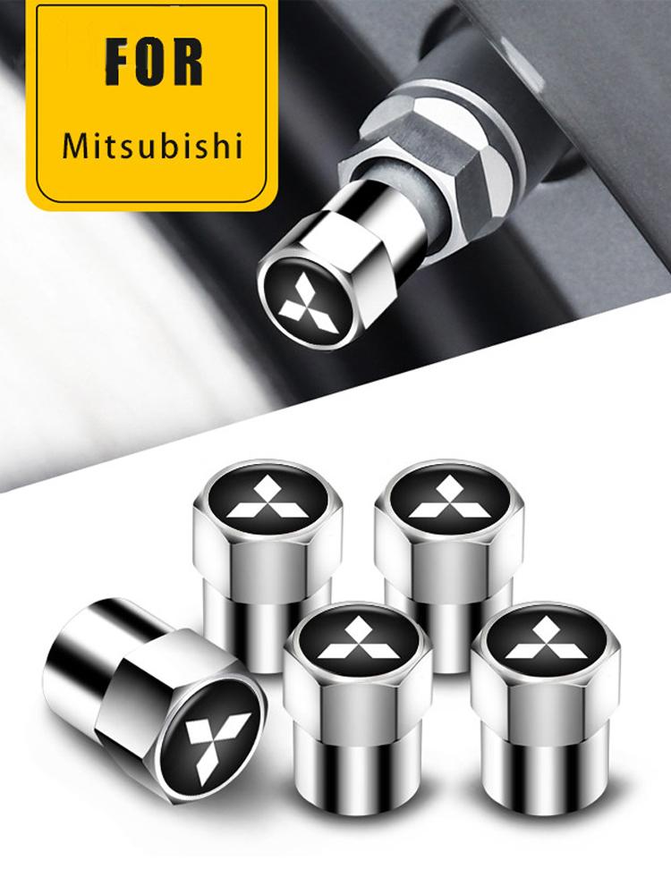 4Pcs Car Badge Wheel Tire Valve Stem Metal Airtight Caps For Mitsubishi Ralliart Outlander Pajero Lancer ASX Carisma L200 Galant