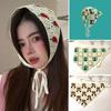 Knitted Headscarf Hat Handmade Crochet Cute Strap Hair Bag Cute Triangle Headband Girls